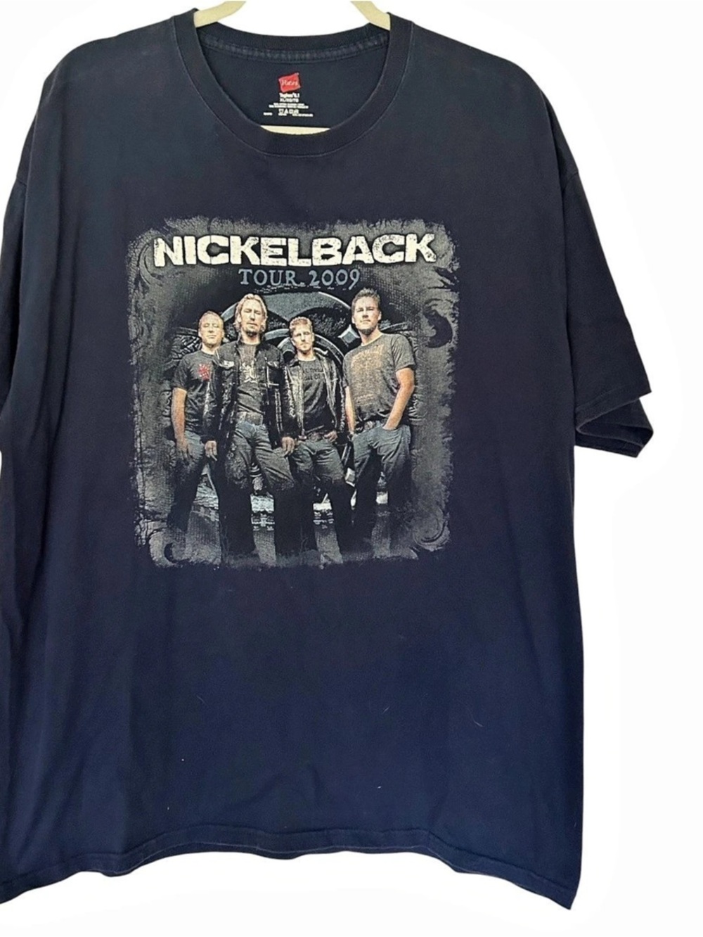 Vintage Nickelback Tour 2009 Graphic T-Shirt Dark Horse Concert Tee Black XL